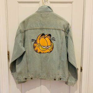80s 90s Vintage Copa Banana GARFIELD Denim Jean Jacket Mens Large
